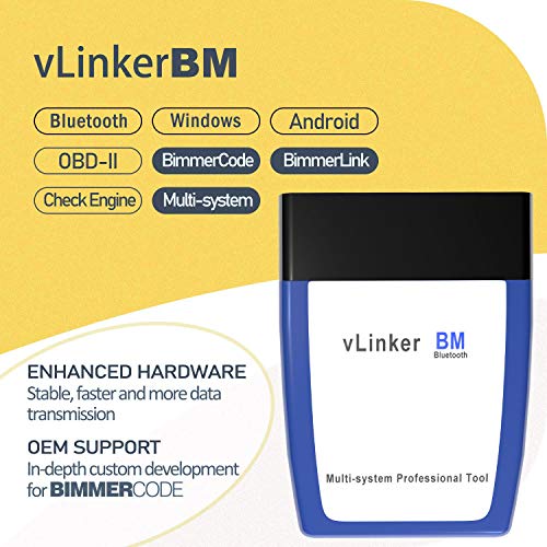 Vgate OBD2 Bluetooth Scanner vLinker BM Bimmercode Diagnostic Tool for BMW/Mini, Work with Android and Windows only - Image 3