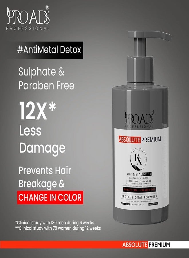 PRO ADS Professional Anti Metal Detox Shampoo 300 ml and Mask 250 ml Set | Sulfate Free Paraben Free Hair Detox Treatment | Removes Metal Buildup & Prevents Color Change | Glucoamine + Ionene Formula | For All Hair Types - Image 4