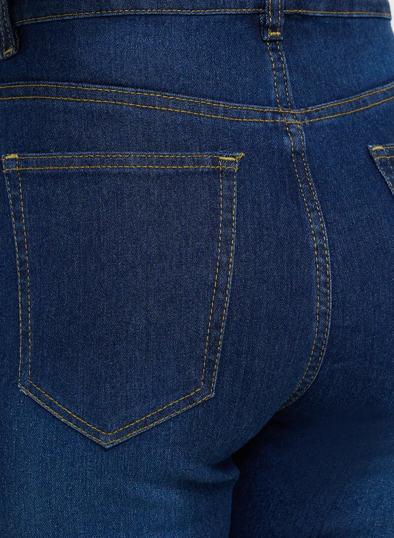Ginger Ripped High Rise Skinny Jeans With Frayed Hem