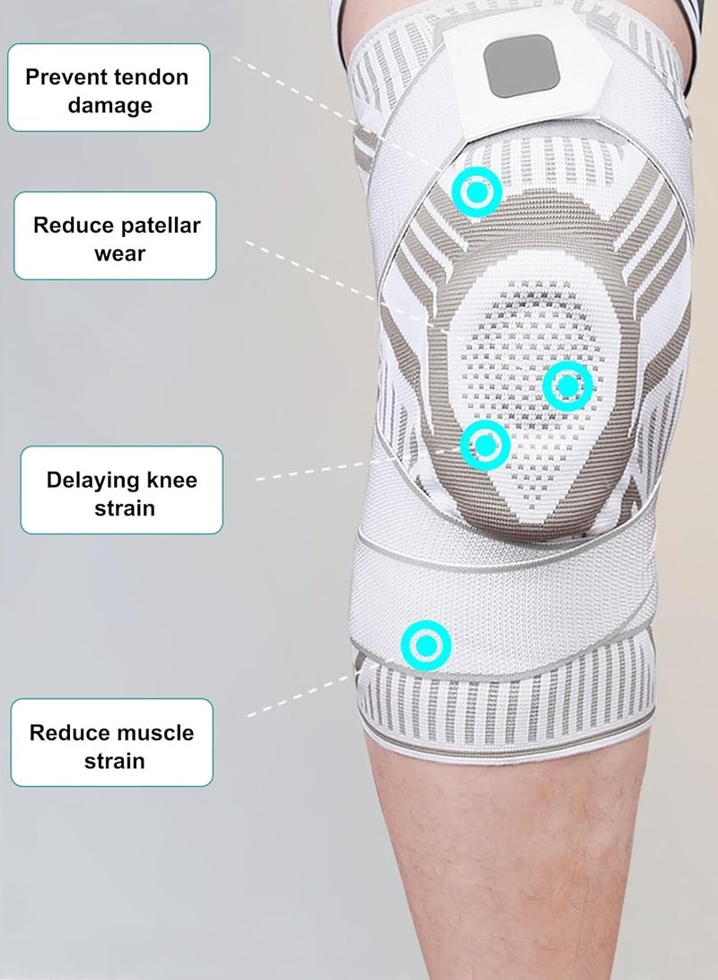 KASTWAVE Knee Brace, Soft Breathable Knee Sleeve, Knee Braces for Knee Pain Knitted, Knee Compression Sleeve Support for Men and Women, Running, Fitness, Weightlifting, Arthritis, ACL Torn Meniscus, White 1Pcs - Image 3