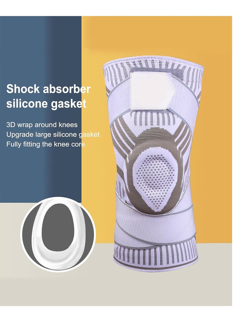 KASTWAVE Knee Brace, Soft Breathable Knee Sleeve, Knee Braces for Knee Pain Knitted, Knee Compression Sleeve Support for Men and Women, Running, Fitness, Weightlifting, Arthritis, ACL Torn Meniscus, White 1Pcs - Image 5