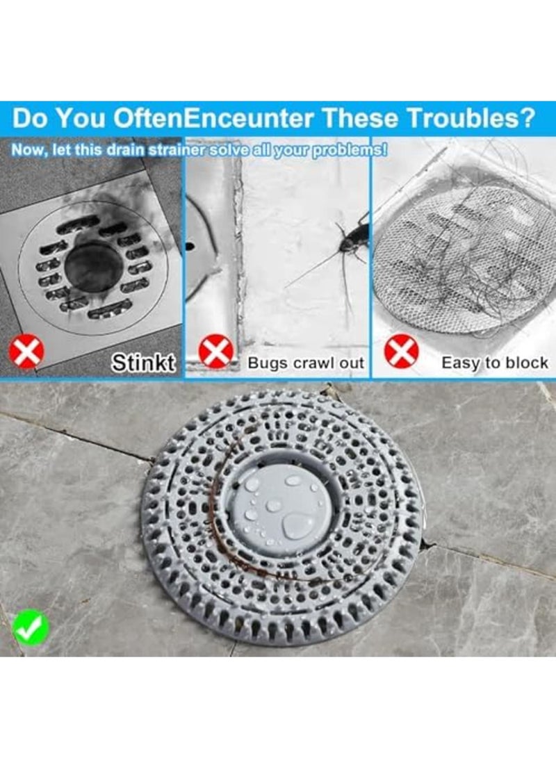 Shower Drain Hair Catcher, Premium Silicone Drain Protector u0026 Flat Shower Drain Cover, Bathroom Shower Installation Kit for Hair Trapping u0026 Clog Prevention (2 Pack,Gray) - Image 5