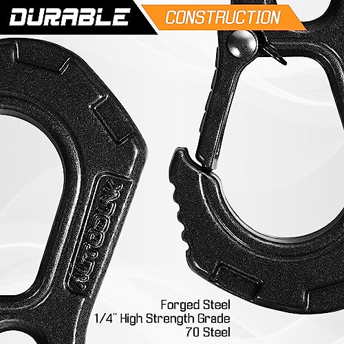Autodunk Synthetic Winch Rope - 1/4" x 50ft 10,000LBS Winch Line with Protective Sleeve, Forged Winch Hook and Rubber Stopper, Synthetic Winch Cable for 4WD ATV UTV Offroad Vehicles Orange - Image 2
