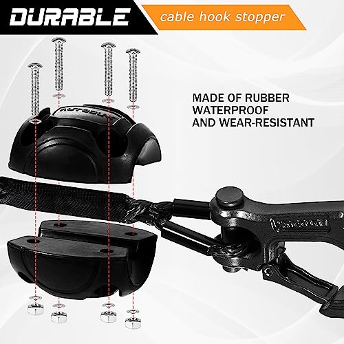 Autodunk Synthetic Winch Rope - 1/4" x 50ft 10,000LBS Winch Line with Protective Sleeve, Forged Winch Hook and Rubber Stopper, Synthetic Winch Cable for 4WD ATV UTV Offroad Vehicles Orange - Image 5