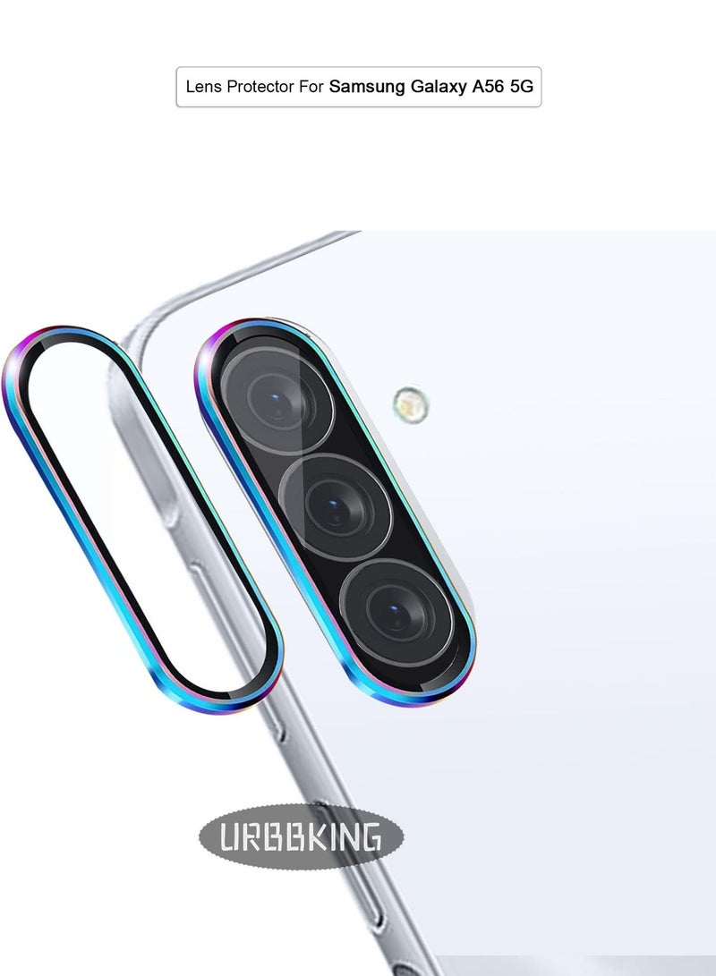 URBBKING For Samsung Galaxy A56 5G Camera Lens Protector, Scratch-Resistant HD Clarity Ultra-Thin 9H Tempered Glass with Aluminum Edging, Individual Metal Lens Cover (Color) - Image 1