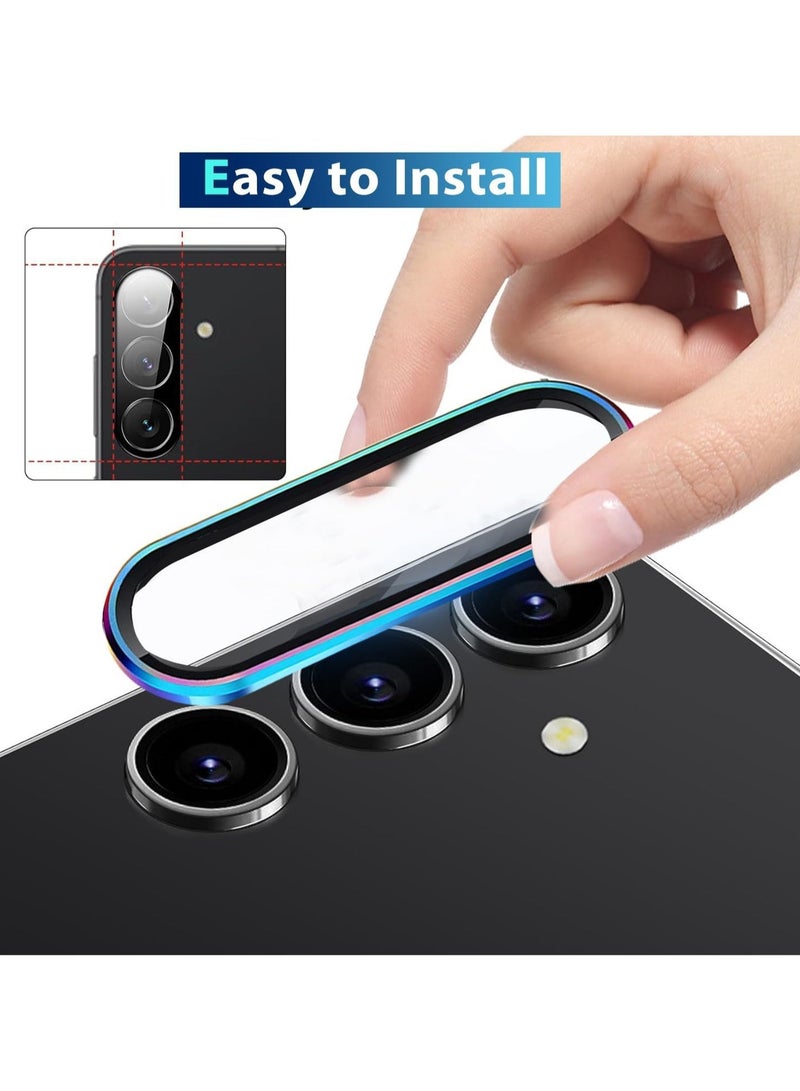 URBBKING For Samsung Galaxy A56 5G Camera Lens Protector, Scratch-Resistant HD Clarity Ultra-Thin 9H Tempered Glass with Aluminum Edging, Individual Metal Lens Cover (Color) - Image 3