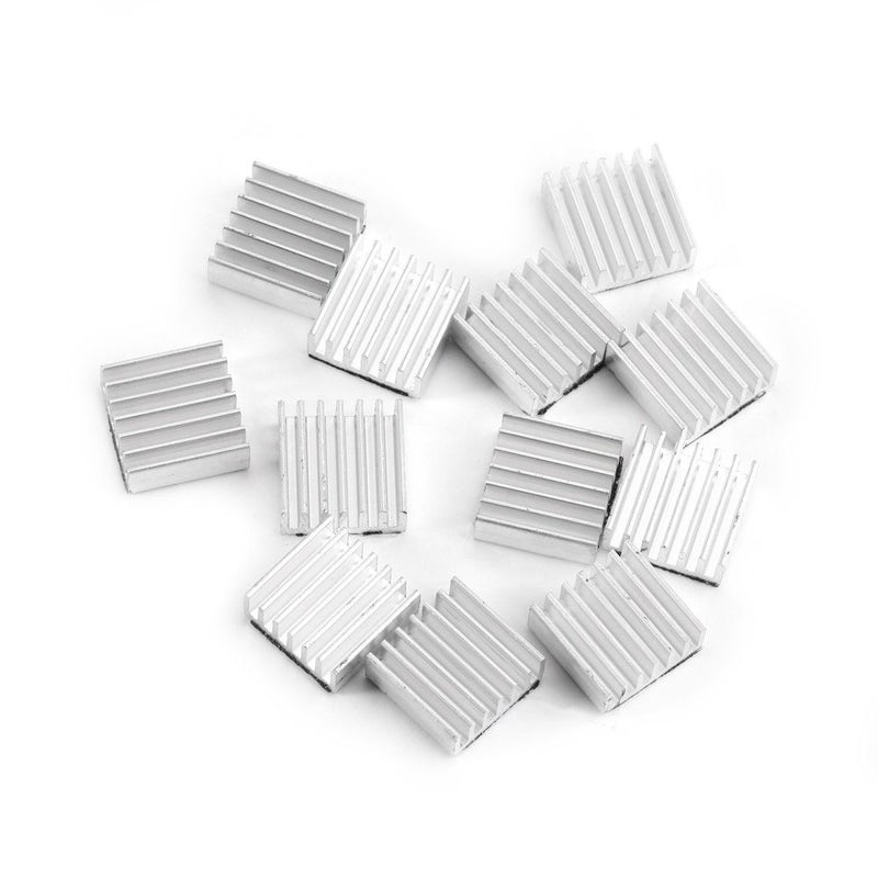 12pcs 14x14x6mm Aluminum Heatsink Cooling Kit with Adhesive for LEDs - Image 2