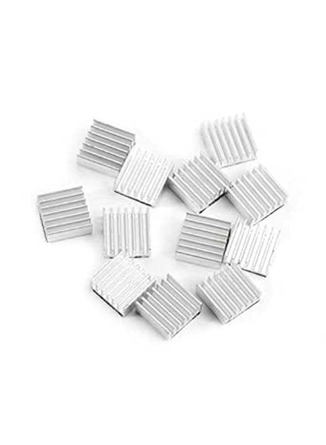 12pcs 14x14x6mm Aluminum Heatsink Cooling Kit with Adhesive for LEDs - Image 1