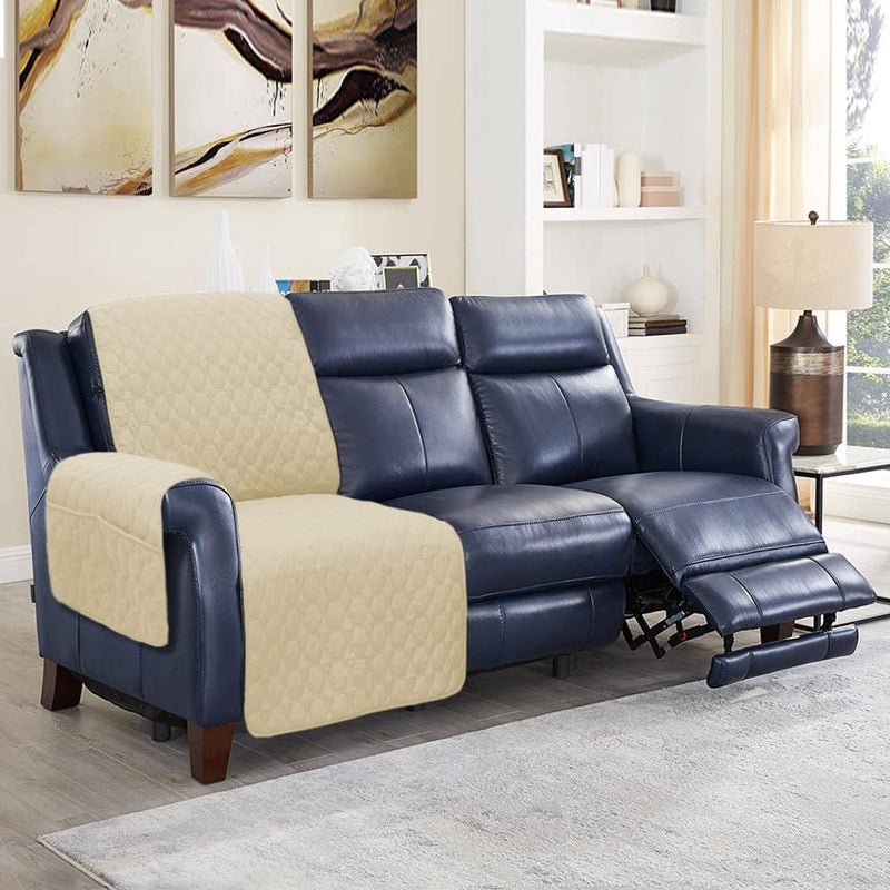 RBSC Home RBSC Home Recliner Sofa Covers 30 Inch Waterproof Slipcovers for Reclining Sofas Beige 32 Right 