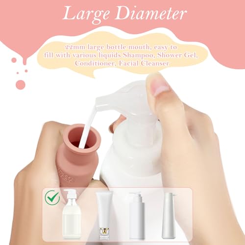 BendJoy 4 Pcs Travel Bottles For Toiletries With Organizer, 90Ml Silicone Shampoo Bottle Set For Shower Gel, Toiletry Essentials For Women Men - Image 4