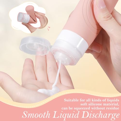 BendJoy 4 Pcs Travel Bottles For Toiletries With Organizer, 90Ml Silicone Shampoo Bottle Set For Shower Gel, Toiletry Essentials For Women Men - Image 5