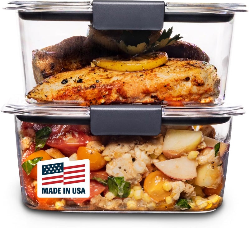 Rubbermaid Brilliance BPA Free Food Storage Containers with Lids, Set of 2 (4.7 Cup) - Image 1