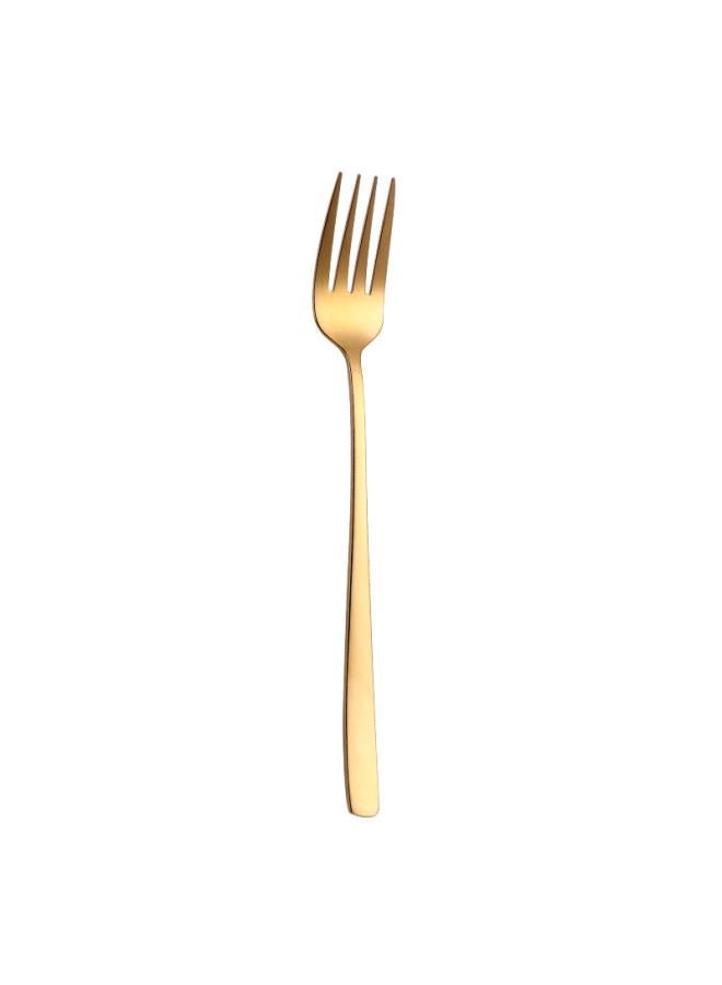 Korean Style 304 Stainless Steel Spoon Thickened Long Handle Creative Mixing Spoon Gift Household Dining Spoon Fork Gold Plated Tableware
