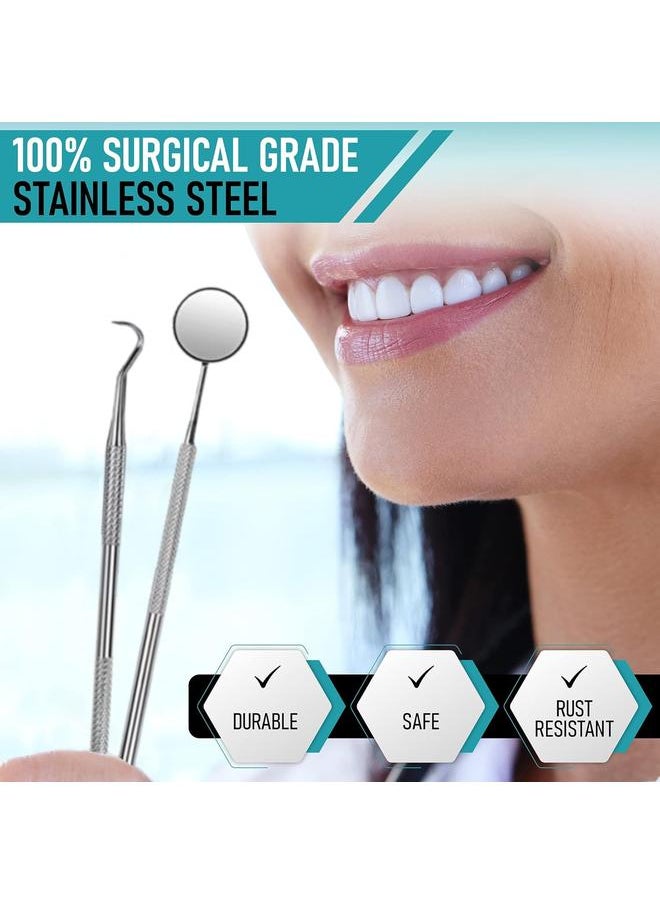 yongsheng Dental Tools, 10 Pack Stainless Steel Plaque Remover Teeth Cleaning Tools Set, Oral Care Hygiene Kit with Plaque Cleaner, Tartar Picks  - Image 4