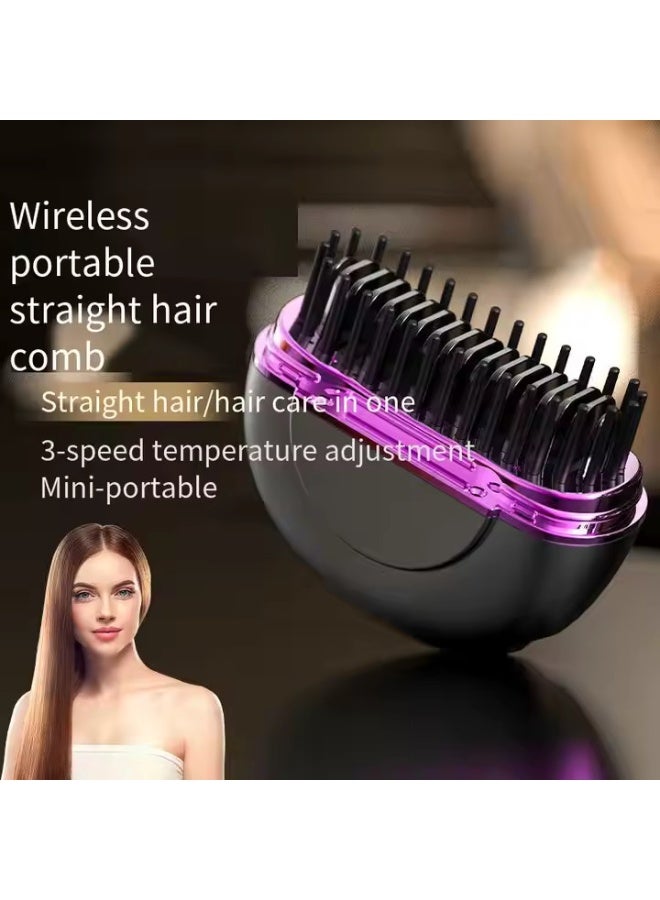 Wireless Portable Cordless Straightening Comb USB C Rechargeable Feature 3 Temperature Adjustable Hair Styler with Smart Heat Control