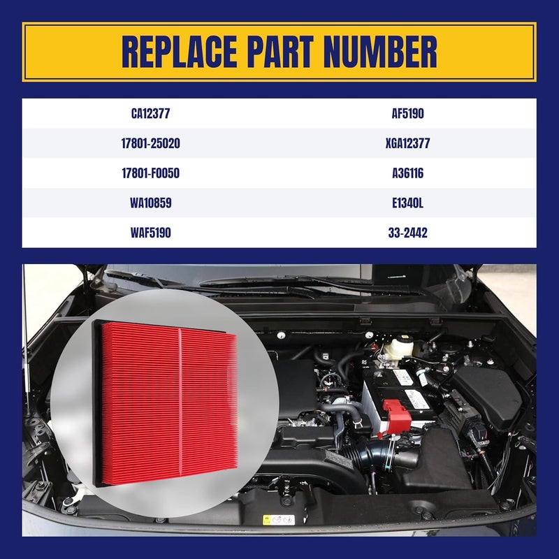 NuFlySic CA12377 Engine Air Filter for Toyota and Lexus Models - Image 4