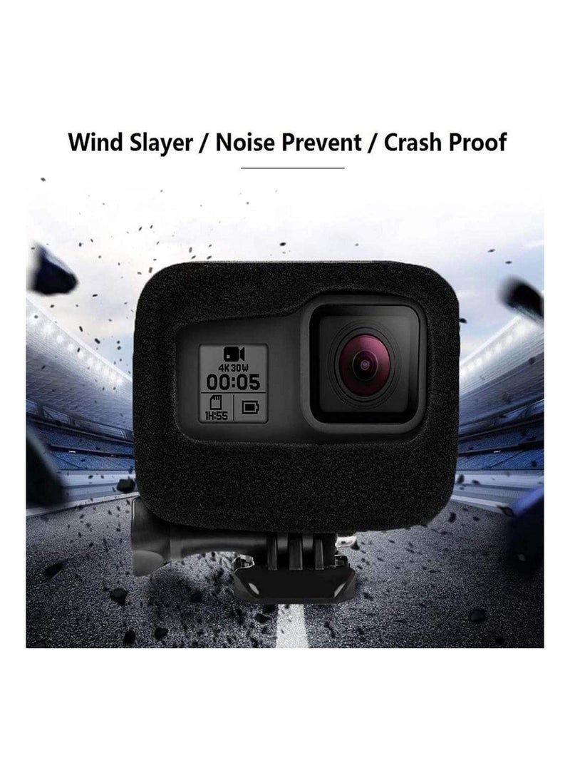 KASTWAVE Foam Windslayer Housing Case for Hero 10/ 9, Windscreen Windshield Windslayer Cover Muffler Housing Frame Case Compatible for Gopro Hero 10/ 9 (Black 2 Pack)  - Image 5