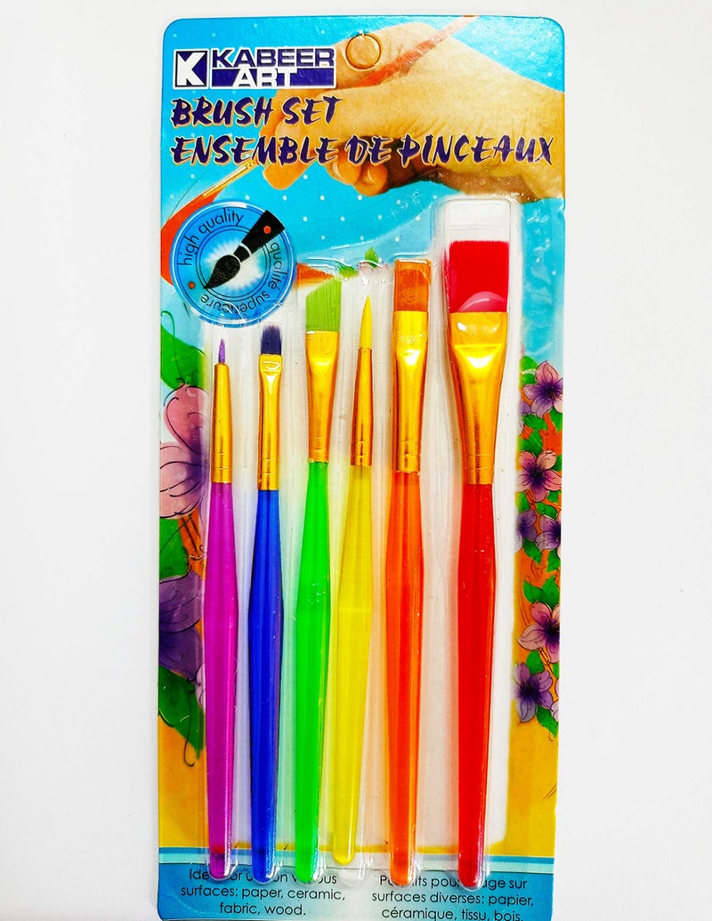 KABEER ART Set of 6 Different Sizes Synthetic Flat Paint Brush for Nail Brush Art, Artist Acrylic Painting(Synthetic Hair;Plastic) - Image 4