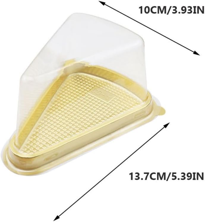 GALPADA 50pcs Triangular Plastic Cake Blister Boxes for Mousse and Pastry Packaging, Small Cake Wrapping Containers for Bakery and Takeout Use - Image 2