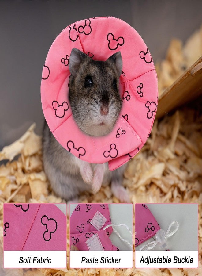 Andiker Hamster Collar, Adjustable Bird Collar Small Pet Protection Cone After Surgery to Prevent Licking for Hamster, Rabbit, Guinea Pig Small Animals (Pink, L) - Image 2