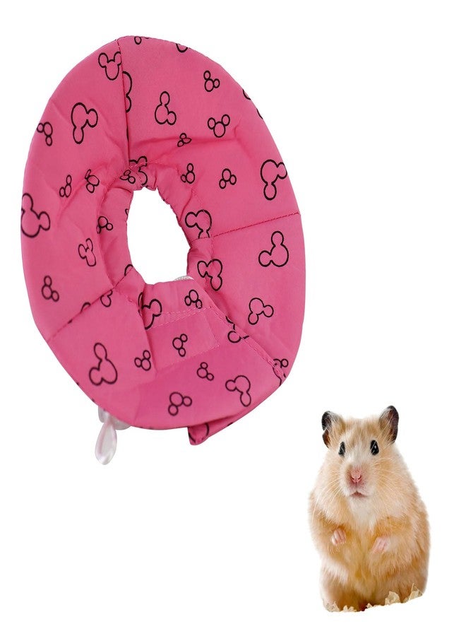 Andiker Hamster Collar, Adjustable Bird Collar Small Pet Protection Cone After Surgery to Prevent Licking for Hamster, Rabbit, Guinea Pig Small Animals (Pink, L) - Image 1