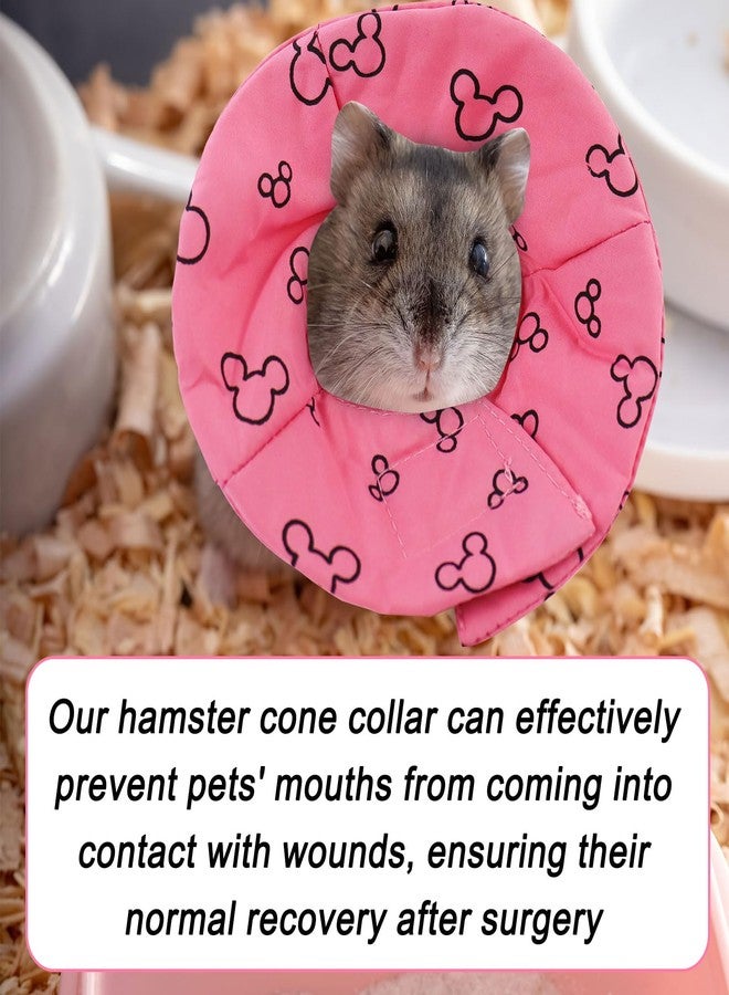 Andiker Hamster Collar, Adjustable Bird Collar Small Pet Protection Cone After Surgery to Prevent Licking for Hamster, Rabbit, Guinea Pig Small Animals (Pink, L) - Image 3