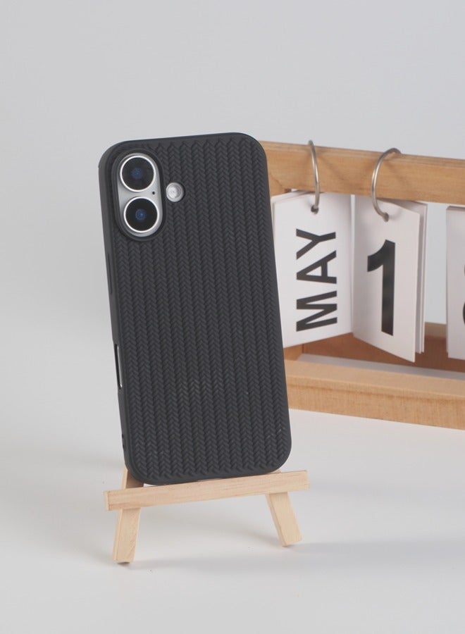 ShebSheb Soft TPU 3D Braided Style Fabric Phone Case for iPhone 16 - Image 3