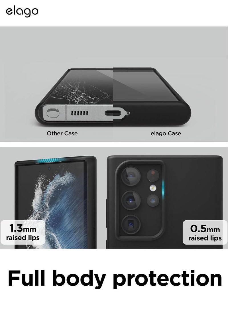 Elago Silicone for Samsung Galaxy S22 Ultra Case Cover - Black - Image 4