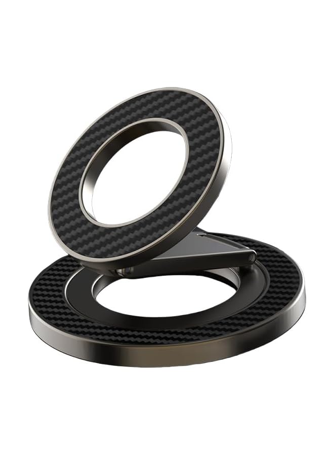 S-TOP Magnetic Phone Grip Stand Ring Holder Dual-Sided Strong Magnet with Carbon Fiber Design 360° Rotation for iPhone 17/16/15/14/13 Series Samsung Galaxy Z Fold7/Flip7/S25 Ultra/S24 - Image 1