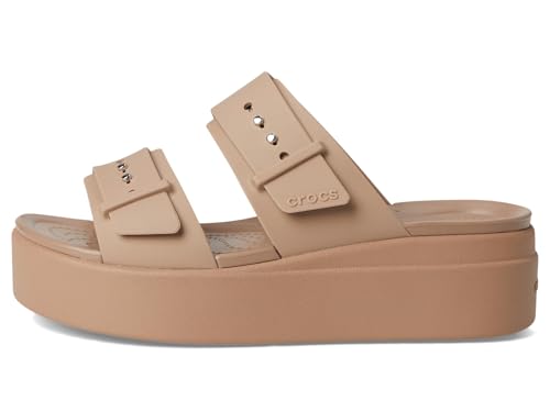 Crocs Brooklyn Buckle Low Wedge Latte 9 M - Image 4