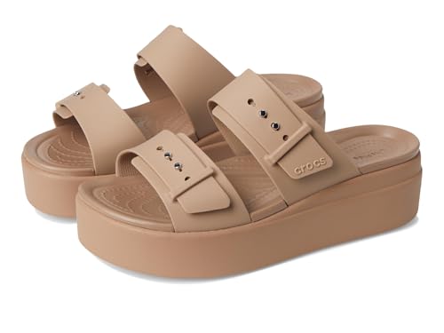 Crocs Brooklyn Buckle Low Wedge Latte 9 M - Image 1