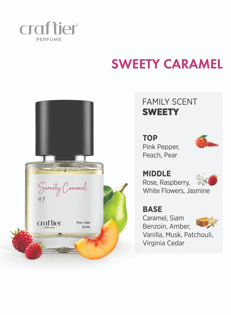 Craftier Perfume  SWEETY CARAMEL  - Inspired of-L'EXTASE, Eau De Parfum for Women - 50ml, Long Lasting Sweet Fragrance Upto 24 Hrs, Travel Size Women's Perfume for Women | Best Price UAE