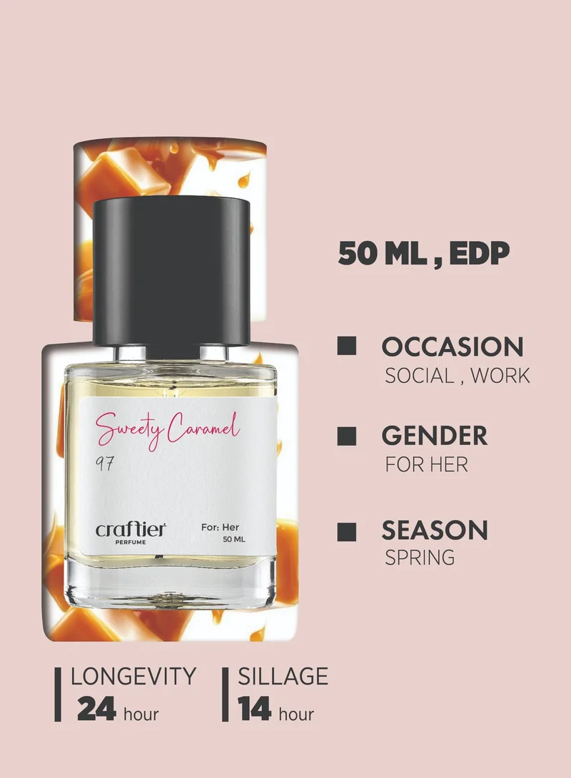 Craftier Perfume  SWEETY CARAMEL  - Inspired of-L'EXTASE, Eau De Parfum for Women - 50ml, Long Lasting Sweet Fragrance Upto 24 Hrs, Travel Size Women's Perfume for Women | Best Price UAE