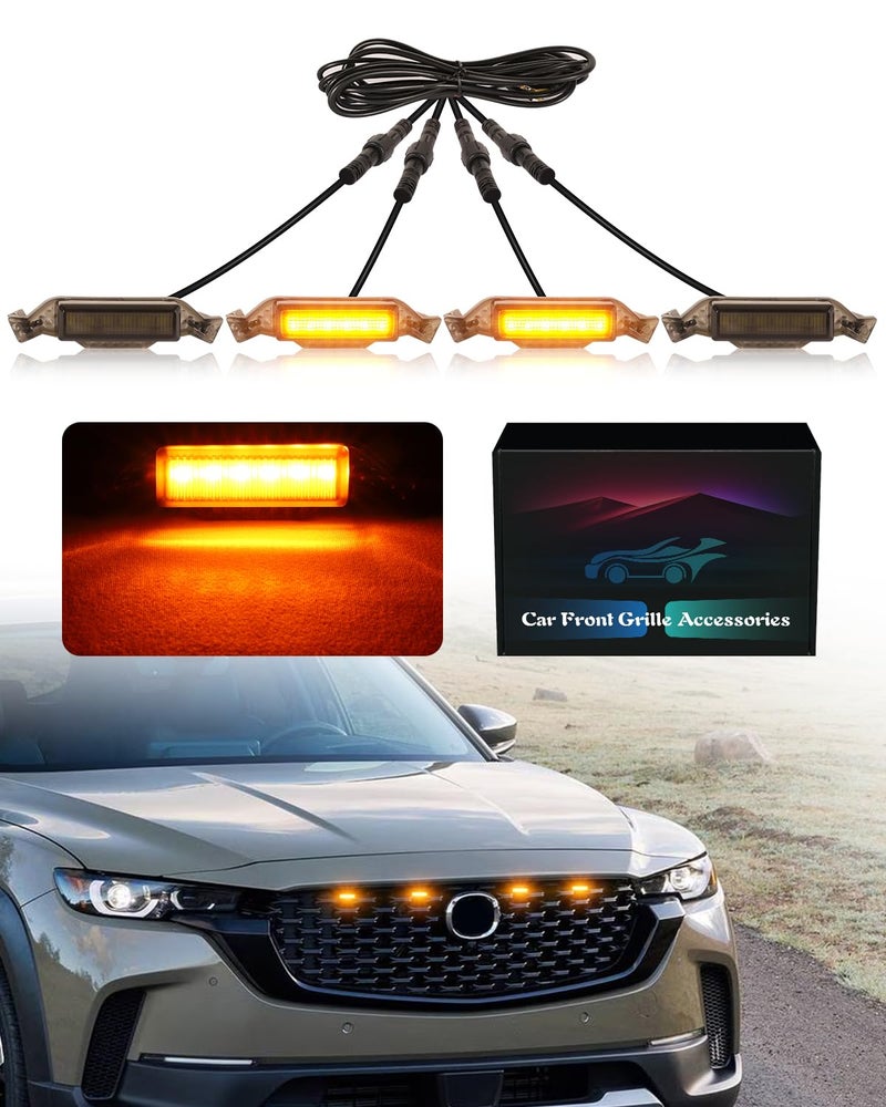 OKLSG LED Grill Lights for Mazda CX50 20222025 Grille Lights Mazda Accessories Front Grille Trims Yellow - Image 2