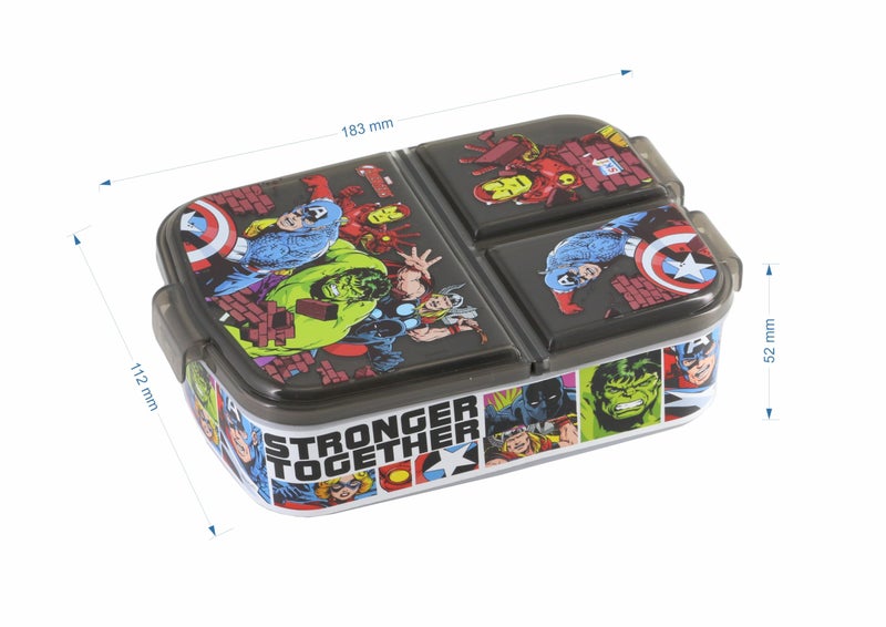 SKi Homeware Trio 3 Compartment Bento Lunch/Snack Box For Your Kids' School, Picnic, Sports | For Return Gifts Or Party Favours- Avengers - Image 4