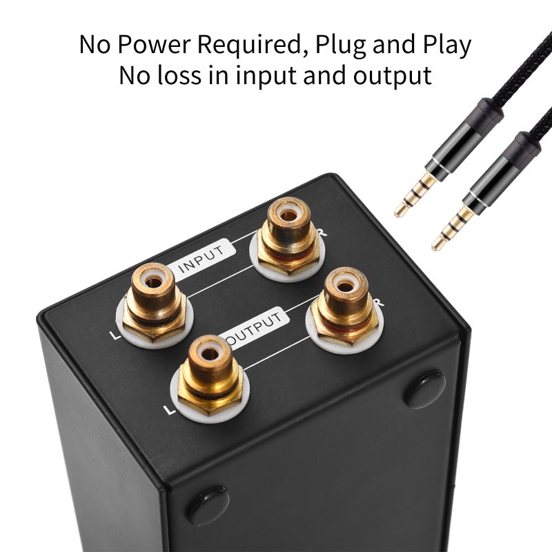 Mini Low Noise Volume Controller Volume Adjustment Device Passive Preamp Active Speaker Volume Adjustment Controller without External Power Supply and Lossless Output RCA Interface - Image 4