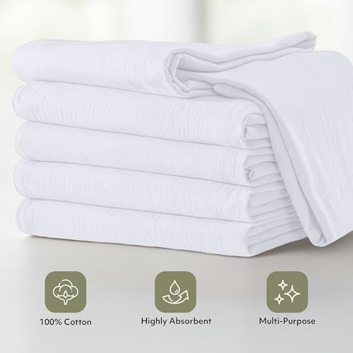 Utopia Kitchen White Flour Sack Towels [12 Pack - 28 x 28 Inch] 100% Cotton Tea Towels for Cleaning & Drying - Highly Absorbent Kitchen Dish Cloth - Image 4