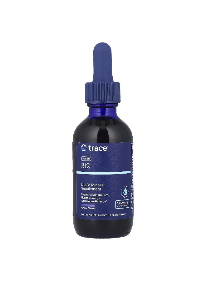 Trace Minerals Ionic Vitamin B12 Liquid 1000Mcg 2 Fl Oz 59Ml