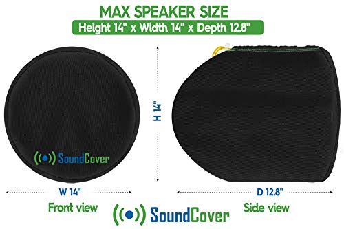 SoundCover Black Waterproof 600D Marine Wake Tower Speaker Covers – Large (H 14" x W 14" x D 12.8") – Heavy-Duty Weather Protection for Marine, ATV, and Wakeboard Speakers - Image 2