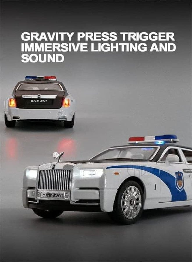 FEXXA 1:24 Scale Rolls-Royce Phantom Police Exclusive Alloy Metal Pull Back Die-cast Car Scale Model with Sound Light Mini Auto Toy for Kids Metal Model Toy Car with Sound and Light [Multicolor] - Image 5
