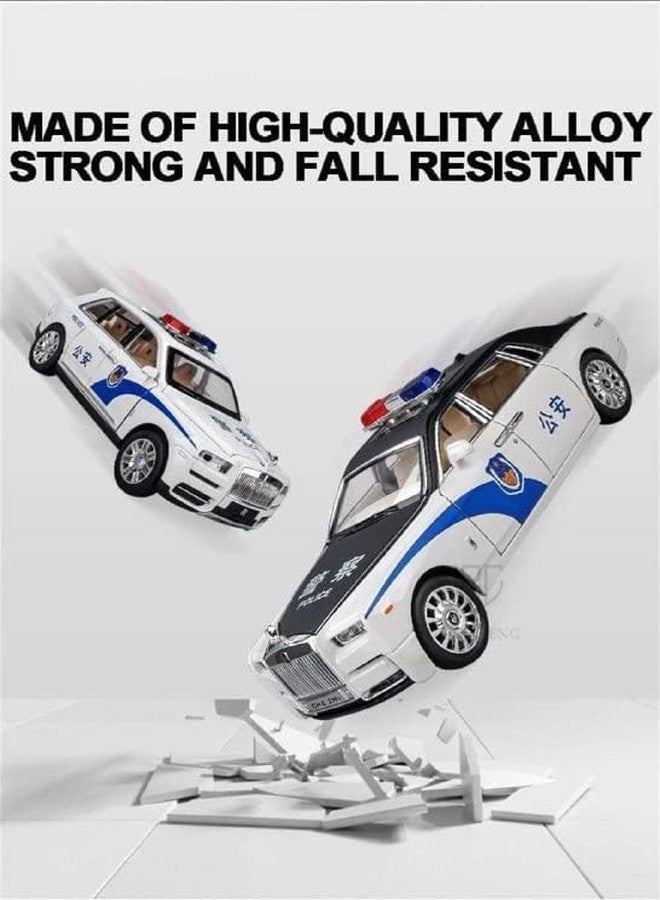 FEXXA 1:24 Scale Rolls-Royce Phantom Police Exclusive Alloy Metal Pull Back Die-cast Car Scale Model with Sound Light Mini Auto Toy for Kids Metal Model Toy Car with Sound and Light [Multicolor] - Image 4