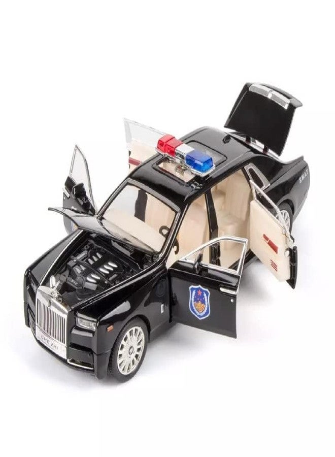FEXXA 1:24 Scale Rolls-Royce Phantom Police Exclusive Alloy Metal Pull Back Die-cast Car Scale Model with Sound Light Mini Auto Toy for Kids Metal Model Toy Car with Sound and Light [Multicolor] - Image 3