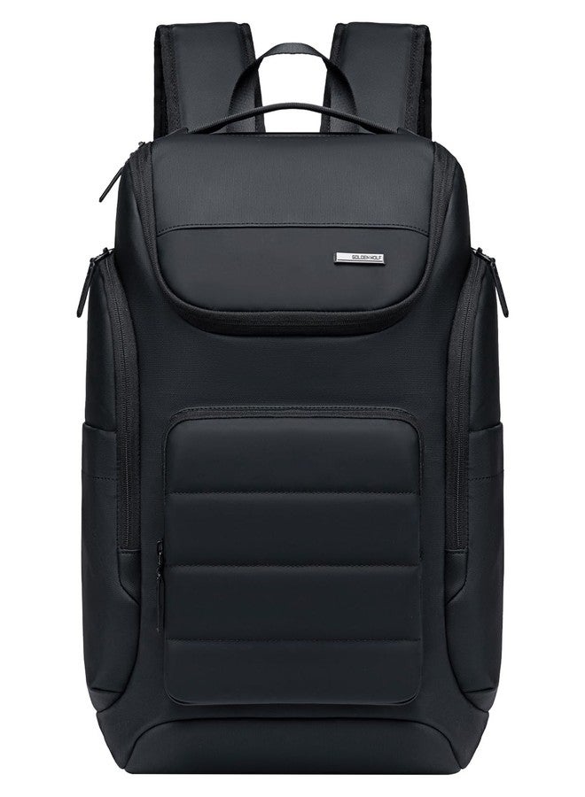 GOLDEN WOLF Laptop Backpack for Men Stylish 21L Daily Use Backpack for Office College Casual Water-resistant Laptop Bag with 15.6" Laptop Pocket,Black - Image 1