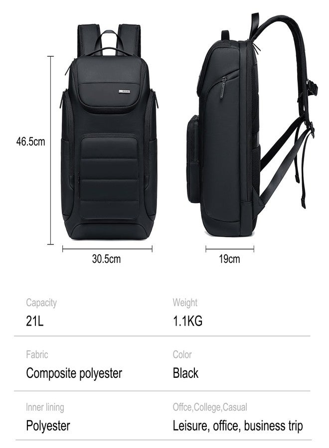 GOLDEN WOLF Laptop Backpack for Men Stylish 21L Daily Use Backpack for Office College Casual Water-resistant Laptop Bag with 15.6" Laptop Pocket,Black - Image 5
