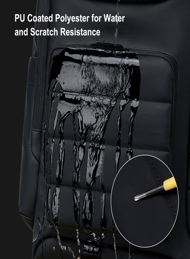 GOLDEN WOLF Laptop Backpack for Men Stylish 21L Daily Use Backpack for Office College Casual Water-resistant Laptop Bag with 15.6" Laptop Pocket,Black - Image 3