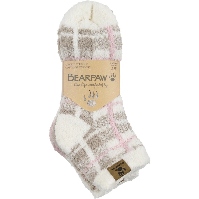 BEARPAW Ladies 6 Pair Pack Cozy Super Soft Warm Lounge Socks Multi Color Patterned Ankle and Low Cut Packs, Lotus - Image 3