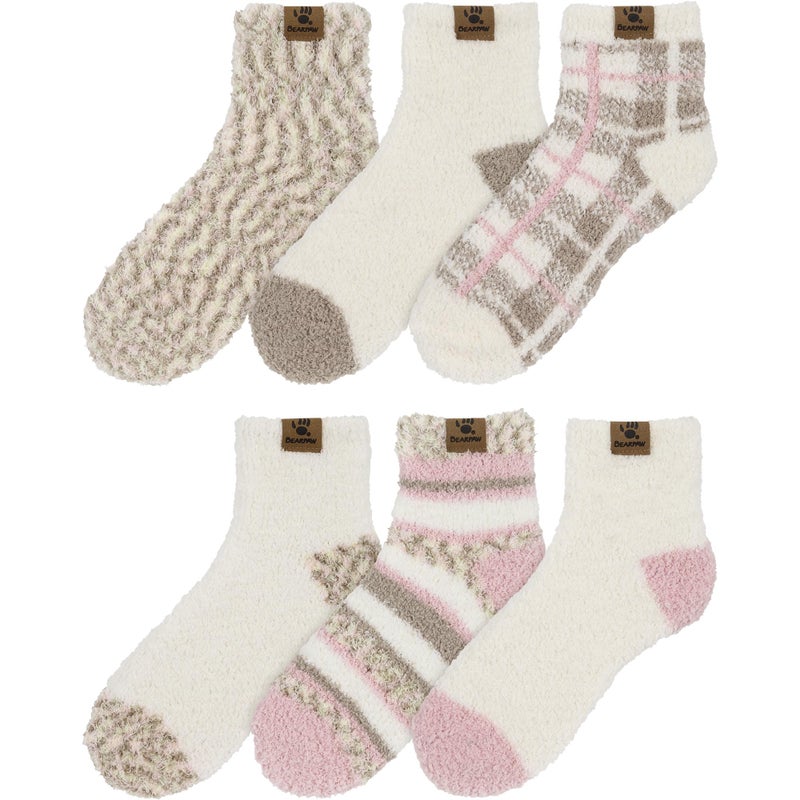 BEARPAW Ladies 6 Pair Pack Cozy Super Soft Warm Lounge Socks Multi Color Patterned Ankle and Low Cut Packs, Lotus - Image 4