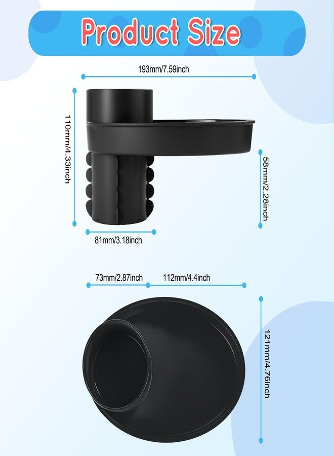 Elfzone Car Seat Tray - Easily Expands Snack Tray Cup Holder Tray into 360° Cup & Travel Tray for Kids Car Seat, Booster, and Stroller (Black) - Image 2