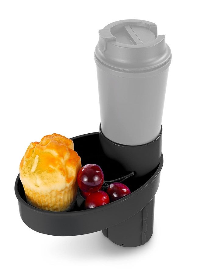 Elfzone Car Seat Tray - Easily Expands Snack Tray Cup Holder Tray into 360° Cup & Travel Tray for Kids Car Seat, Booster, and Stroller (Black) - Image 1