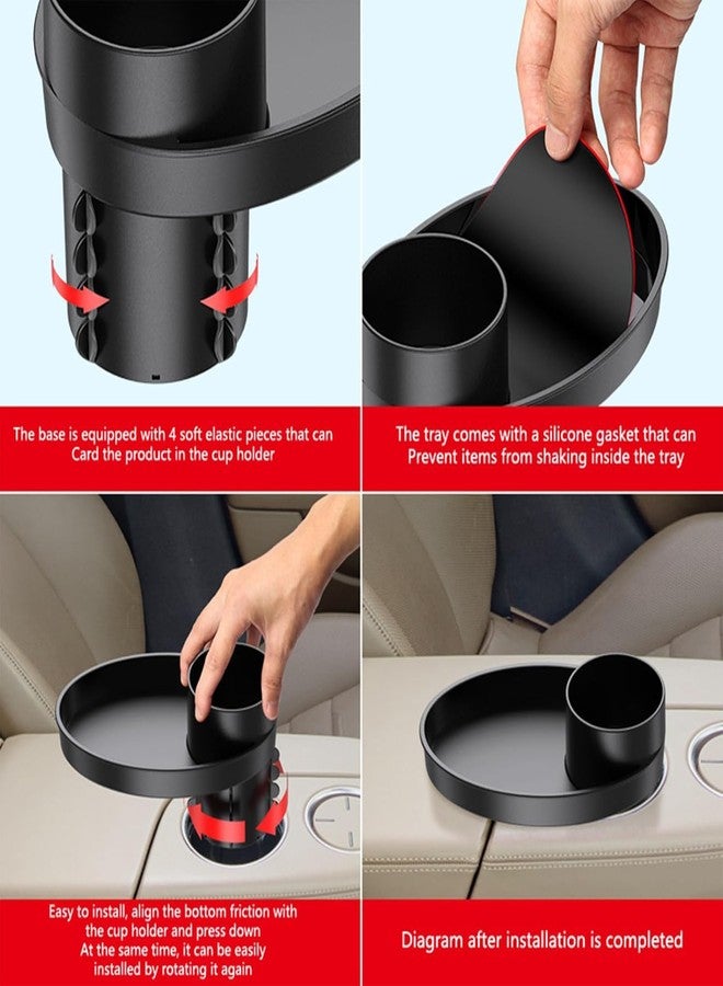 Elfzone Car Seat Tray - Easily Expands Snack Tray Cup Holder Tray into 360° Cup & Travel Tray for Kids Car Seat, Booster, and Stroller (Black) - Image 5